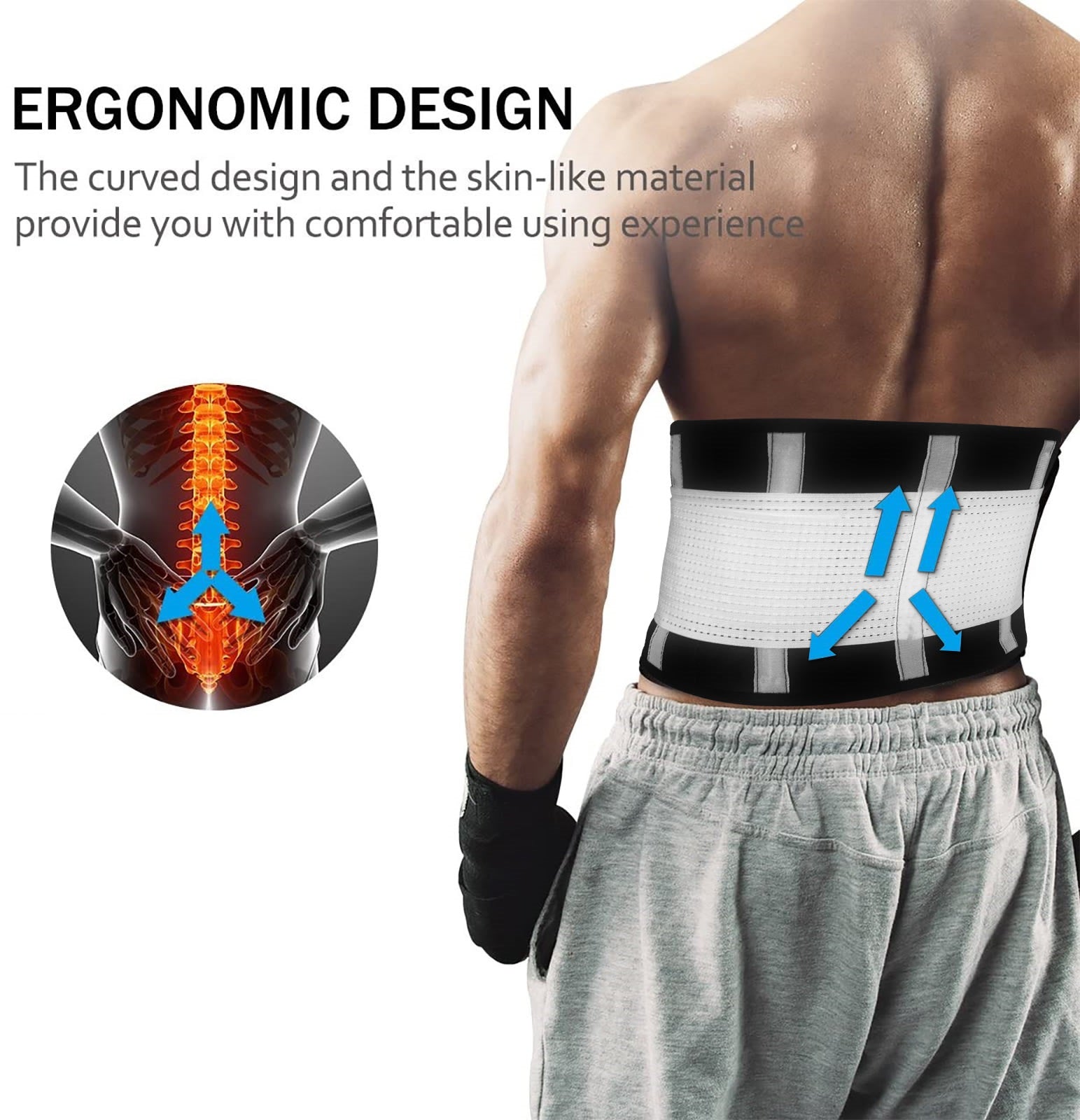 Lv. life USB Back Support Belt Waist Heating Pad Hot Cold Brace Pain Relief  Muscle Lumbar Kit Waist Care,Waist Support,Heating Belt 